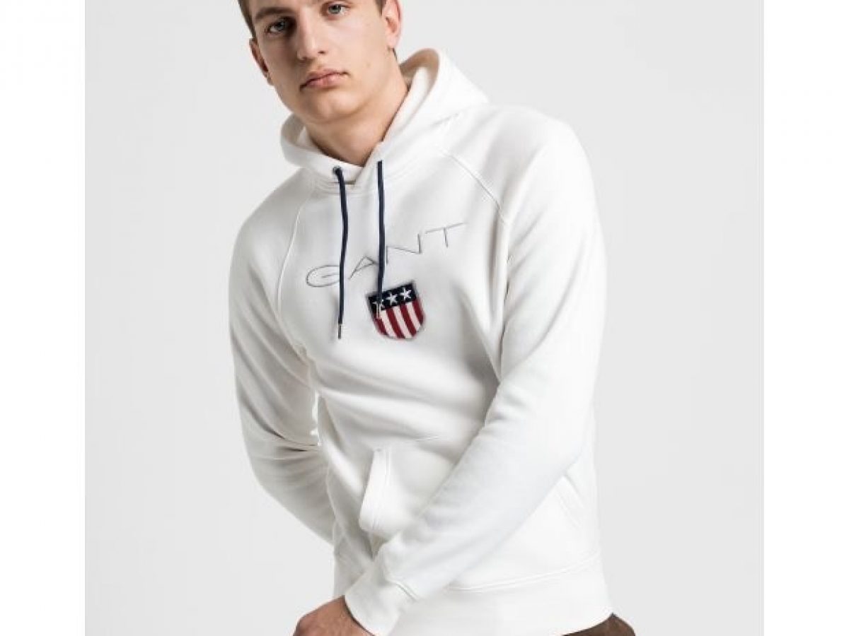 gant shield hoodie eggshell