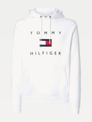 Men's Tommy Hilfiger Men Logo Cotton Hoody White Menswear